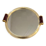 Golden mirror plateau Art Deco diameter 34cm