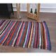 Vintage Turkish Hand-Knotted Wool Cotton Red Kilim Runner Rug 107x336