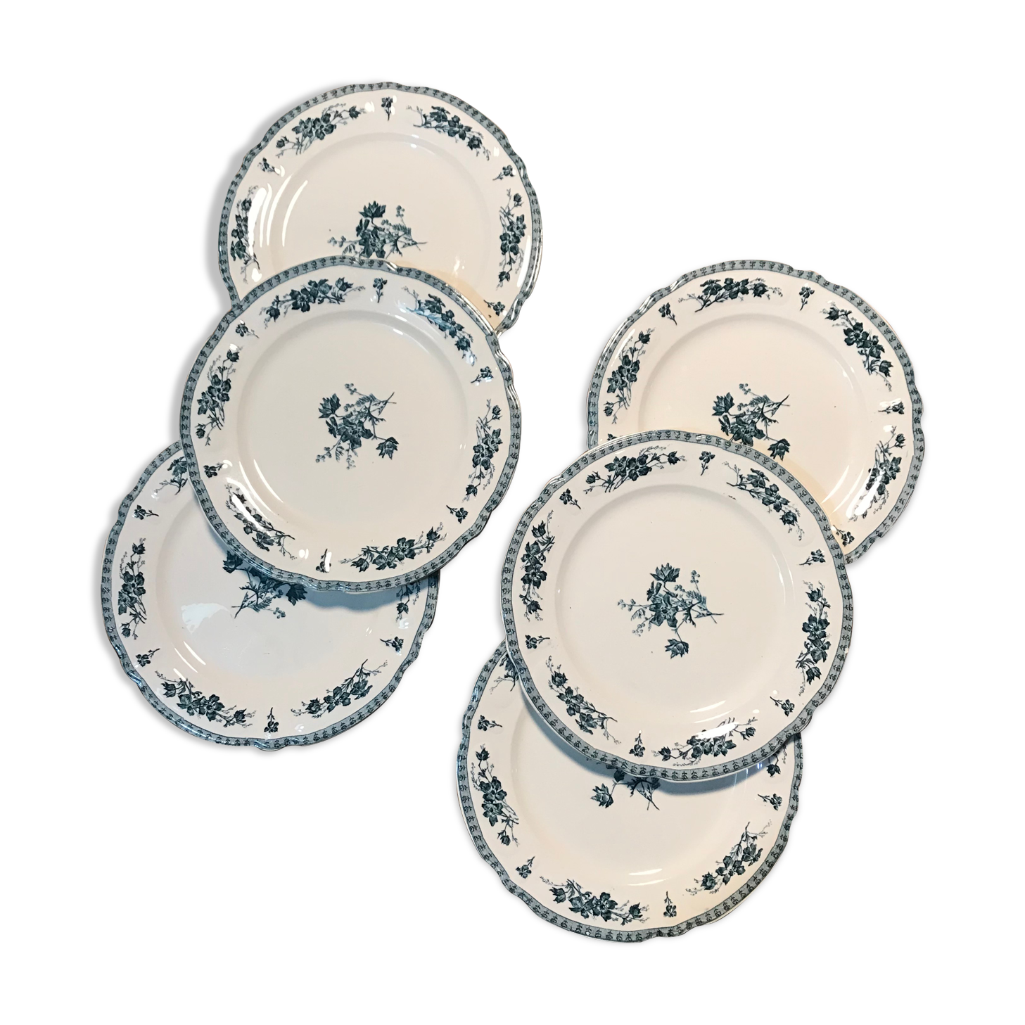 6 flat plates vintage iron earth HB rambouillet model