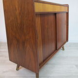 German walnut veneer shoe cabinet, 1960boi