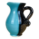 Two-tone ceramic vase from the 50s, blue and black, vintage