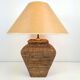 Large Hand Woven Wicker Rattan Table Lamp, France, 1970s