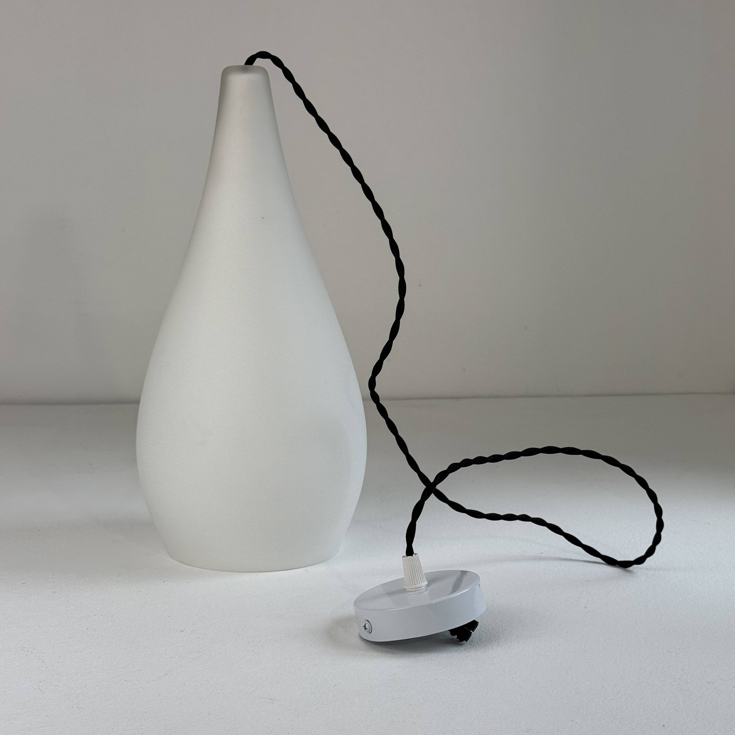 Pair of vintage opaline pendant lights