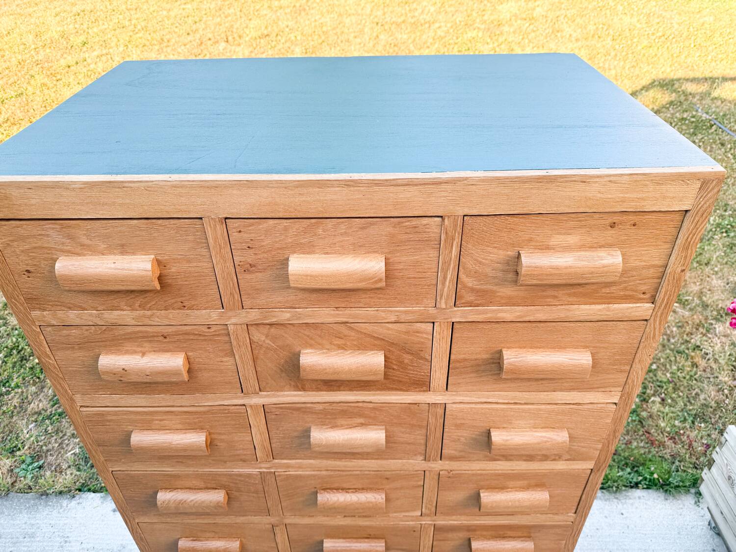 Oak craft cabinet, 24 drawers