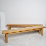 Pair of light oak benches