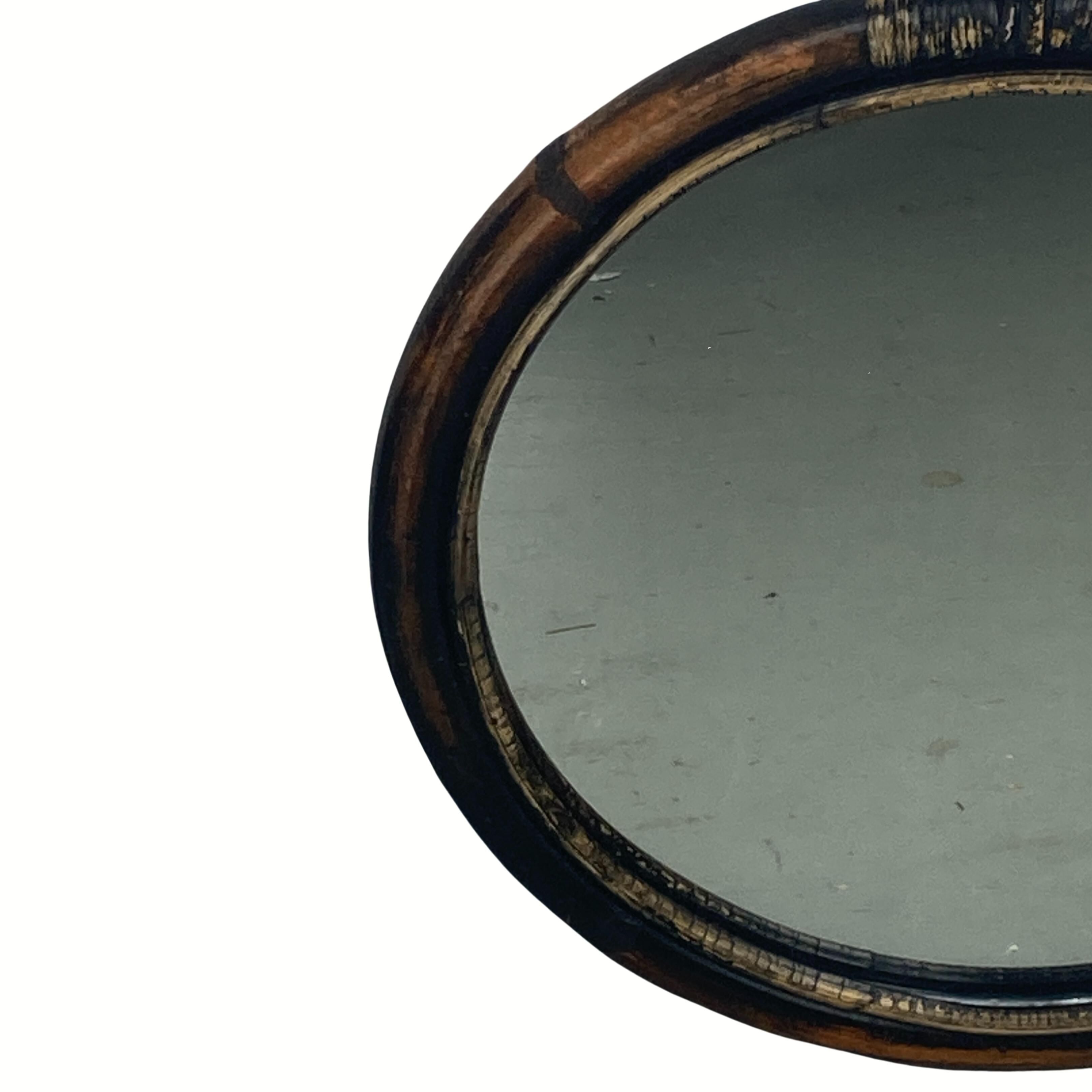 Faux bamboo chinoiserie mirror, France 1960s-1970
