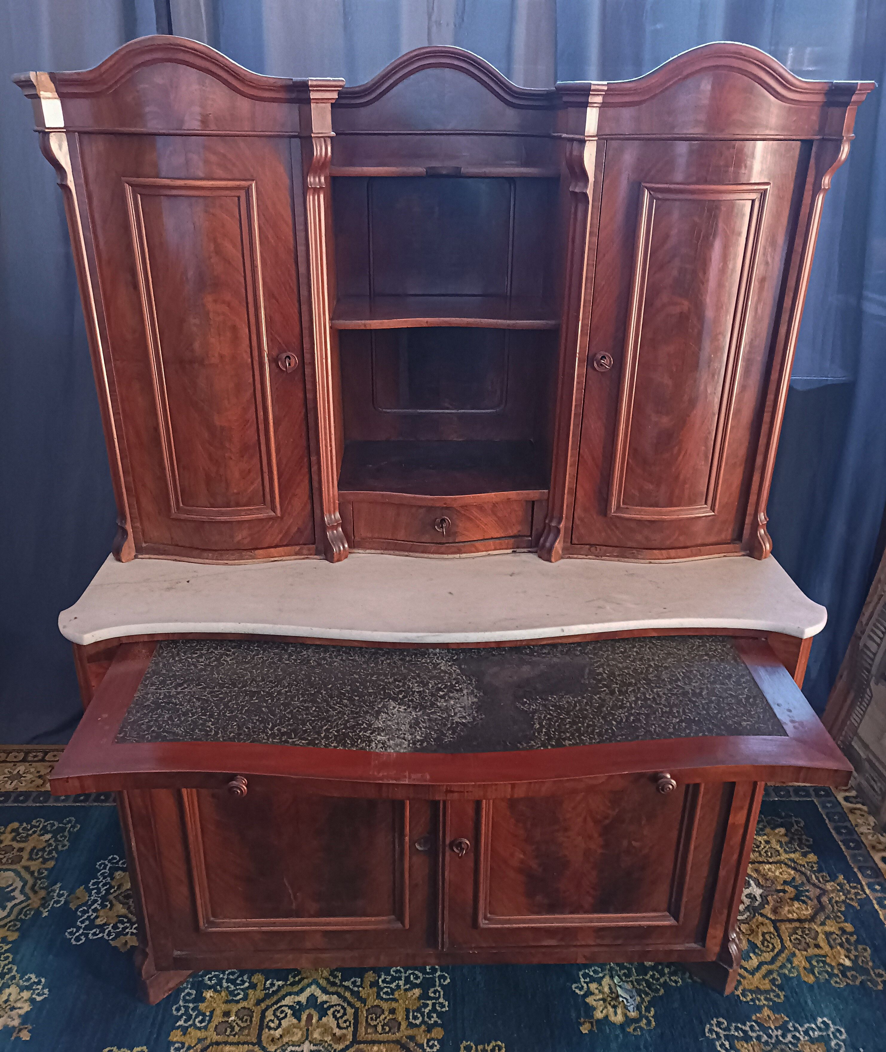 English mahogany shelf sideboard 19th