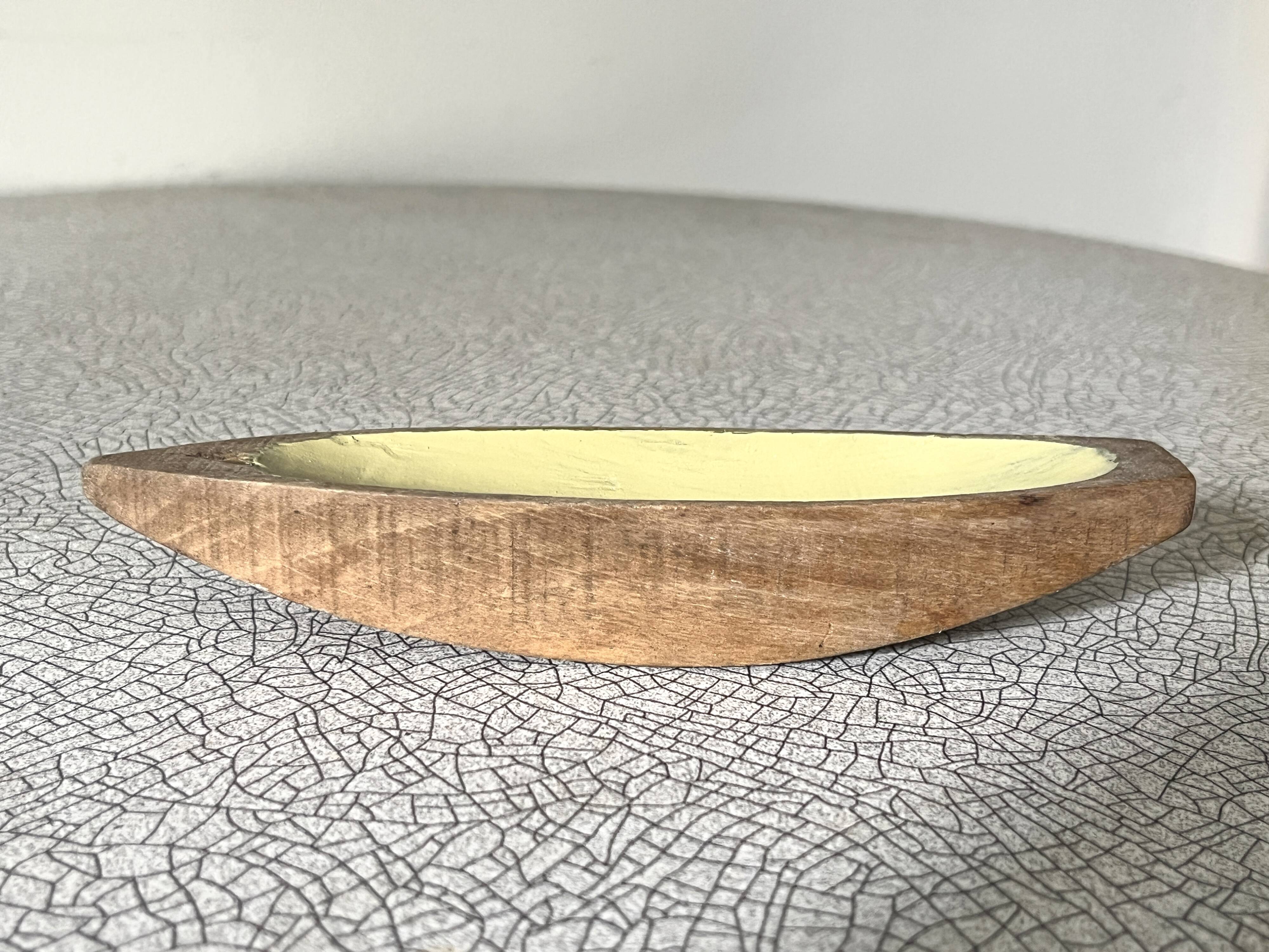 Wooden pond toy, small flat boat, old toy