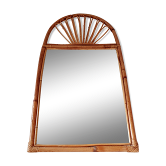 1950s rattan mirror - 94x50cm