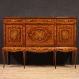 Grand meuble bar en bois marqueté du XXe siècle