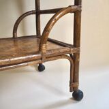 Rattan serving trolley