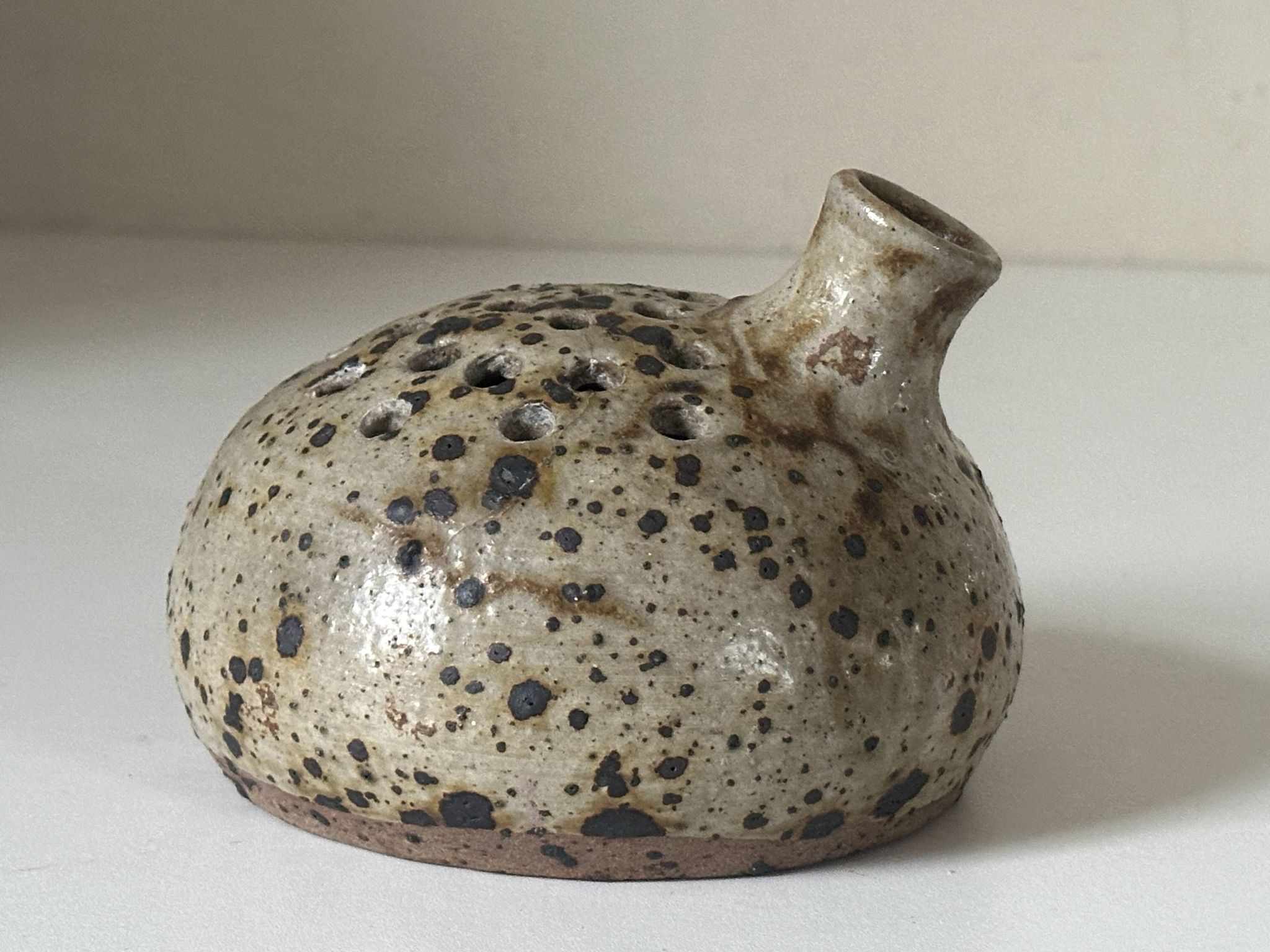 Vase céramique grès pyrité vintage design années 60