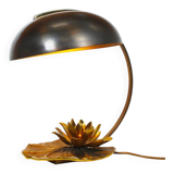 Stunning solid bronze 'Lily' table lamp signed by Maison Charles