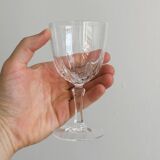Set of 8 chiseled crystal wine glasses