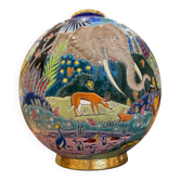 Colonial Round Vase Enamels of Longwy