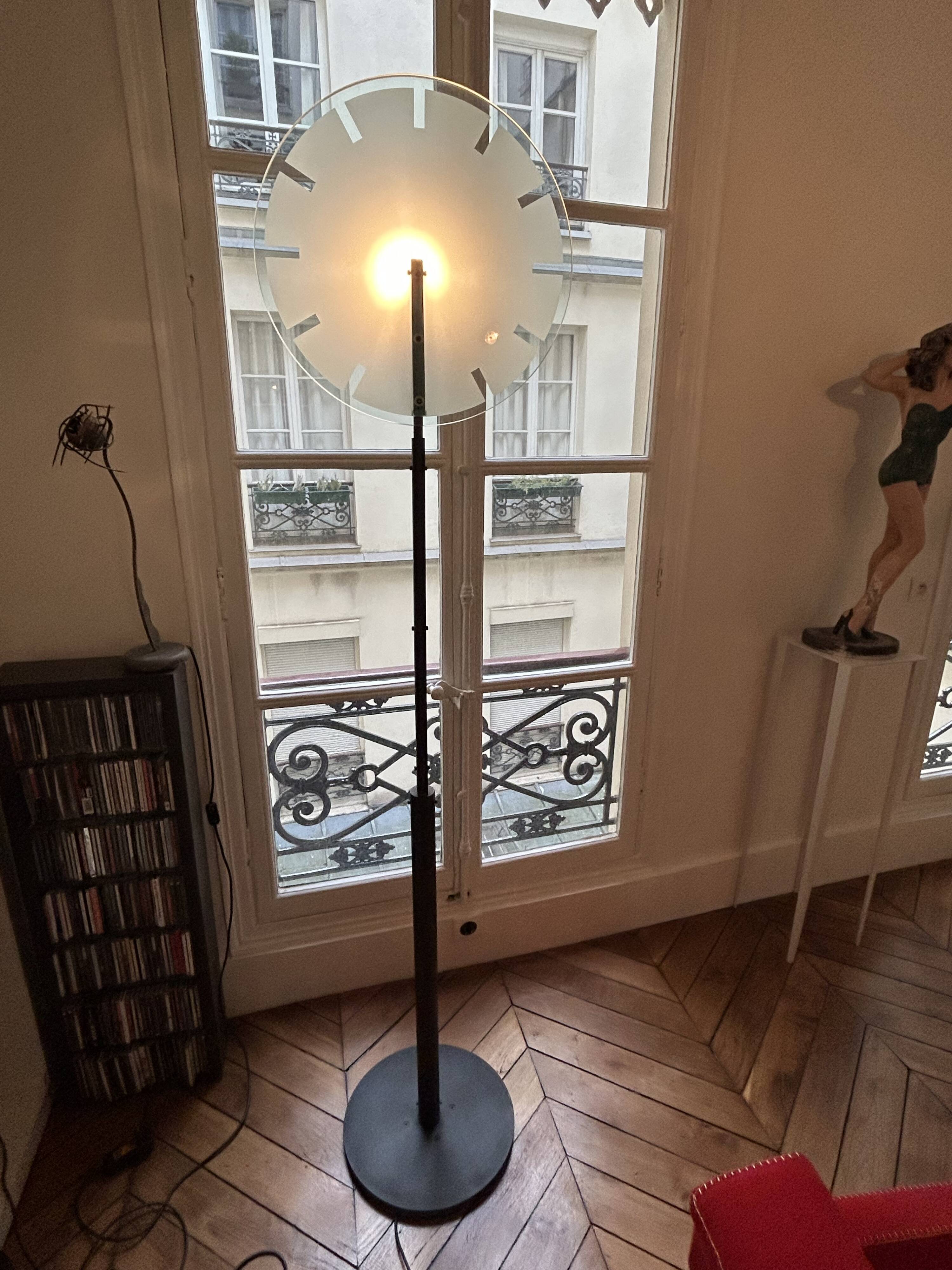 Rare designer dial lamp in cast steel