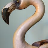 Old decorative pink flame in painted metal