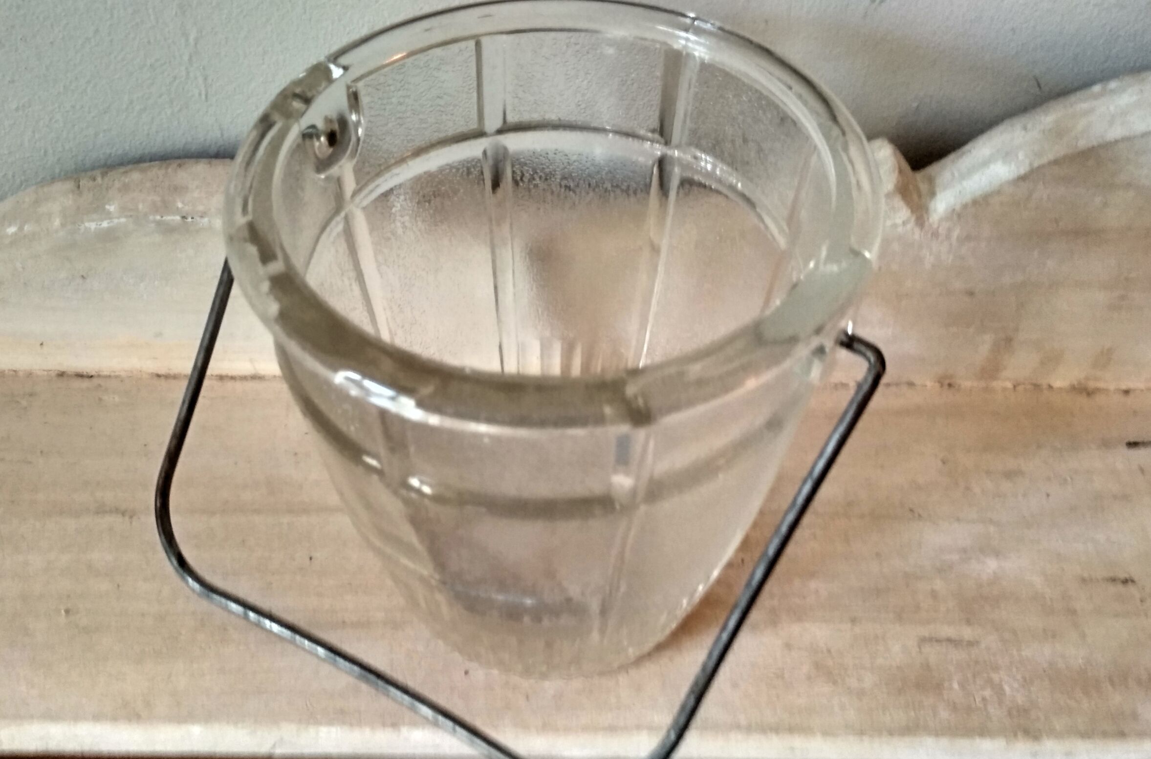 1950s frosted glass ice bucket