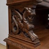 Narrow Oak Display Cabinet, Louis XIII style – Late 19th century