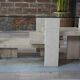 Table basse en travertin et verre design Willy Ballez