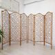 Vintage screen made of bamboo, wicker and leather