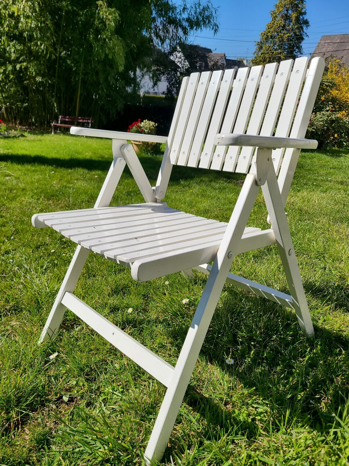 Garden chair in painted wood R gleizes circa 1960