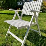 Chaise de jardin en bois peint R gleizes vers 1960