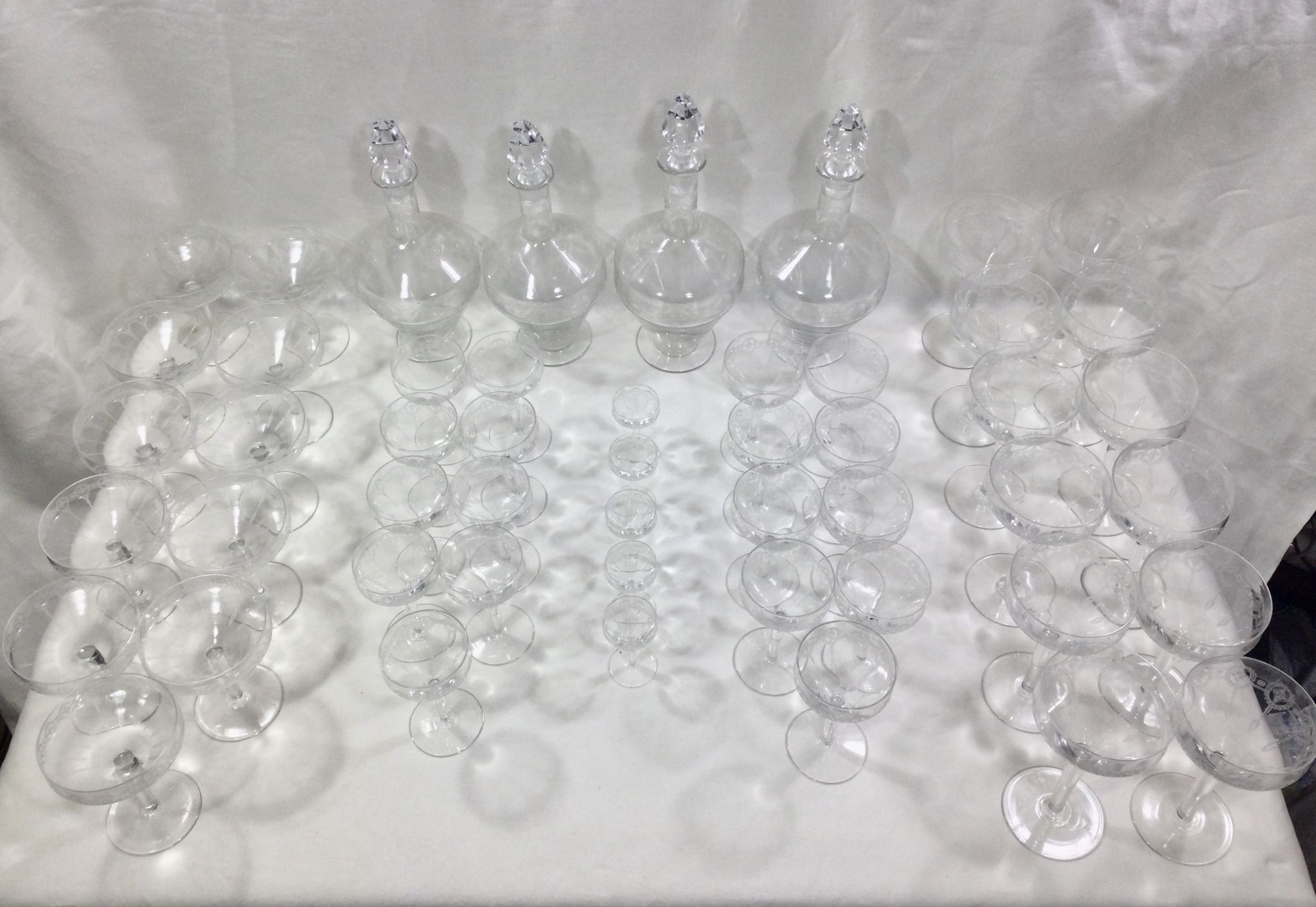 Art deco crystal glass service
