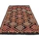 4x8 Red & Black Star Pattern Vintage Kilim Rug, 136x234Cm