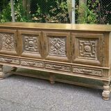 Spanish Renaissance patinated solid wood sideboard
