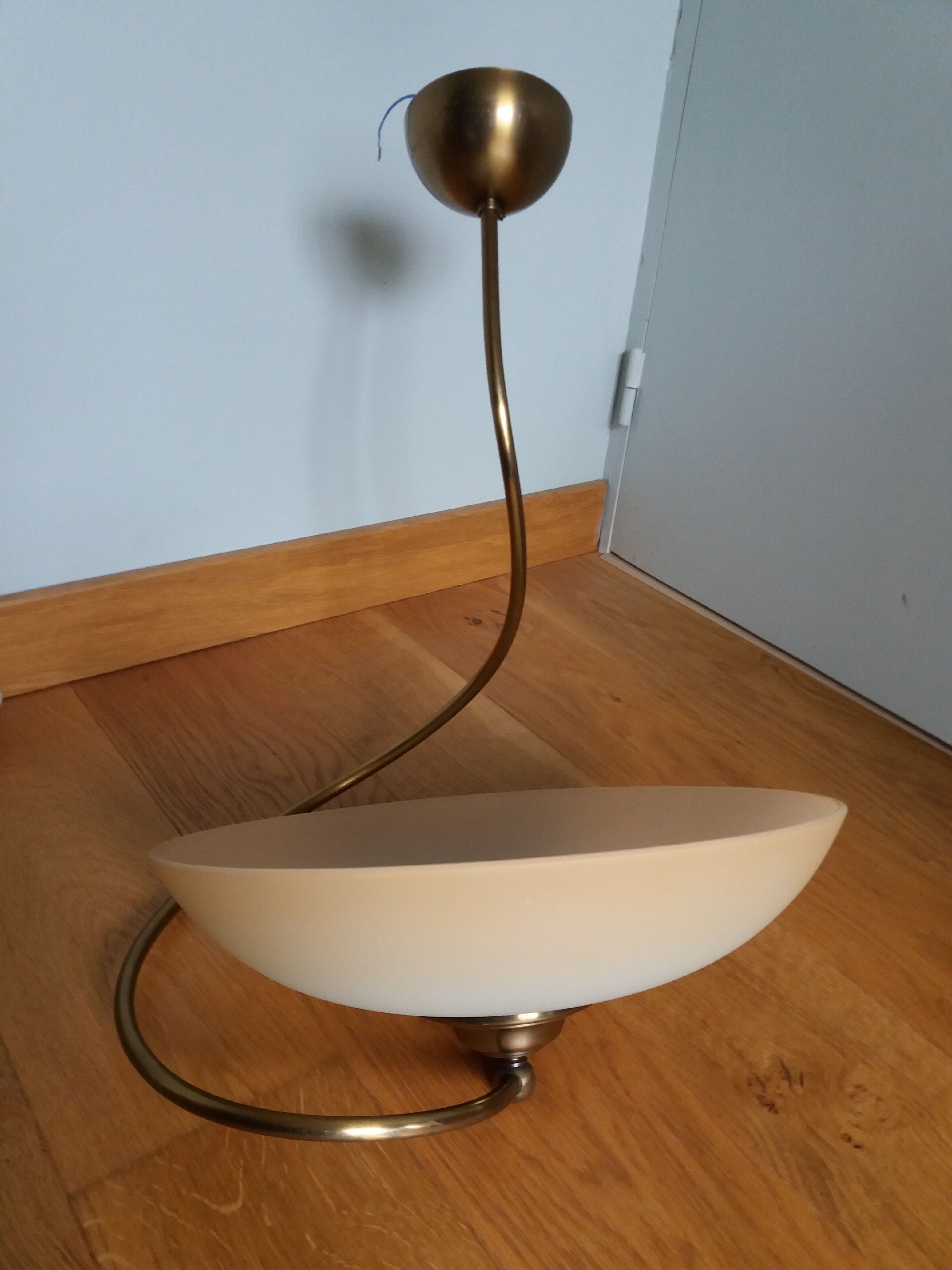 Ceiling lamp suspension brand C.V.L model Cogolin glass and brass