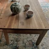 Vintage solid oak farmhouse coffee table 113x64