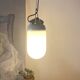Industrial suspension in white glass and porcelain, vintage model.