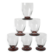 Lot de 6 verres à vin à pieds Violets, 1960