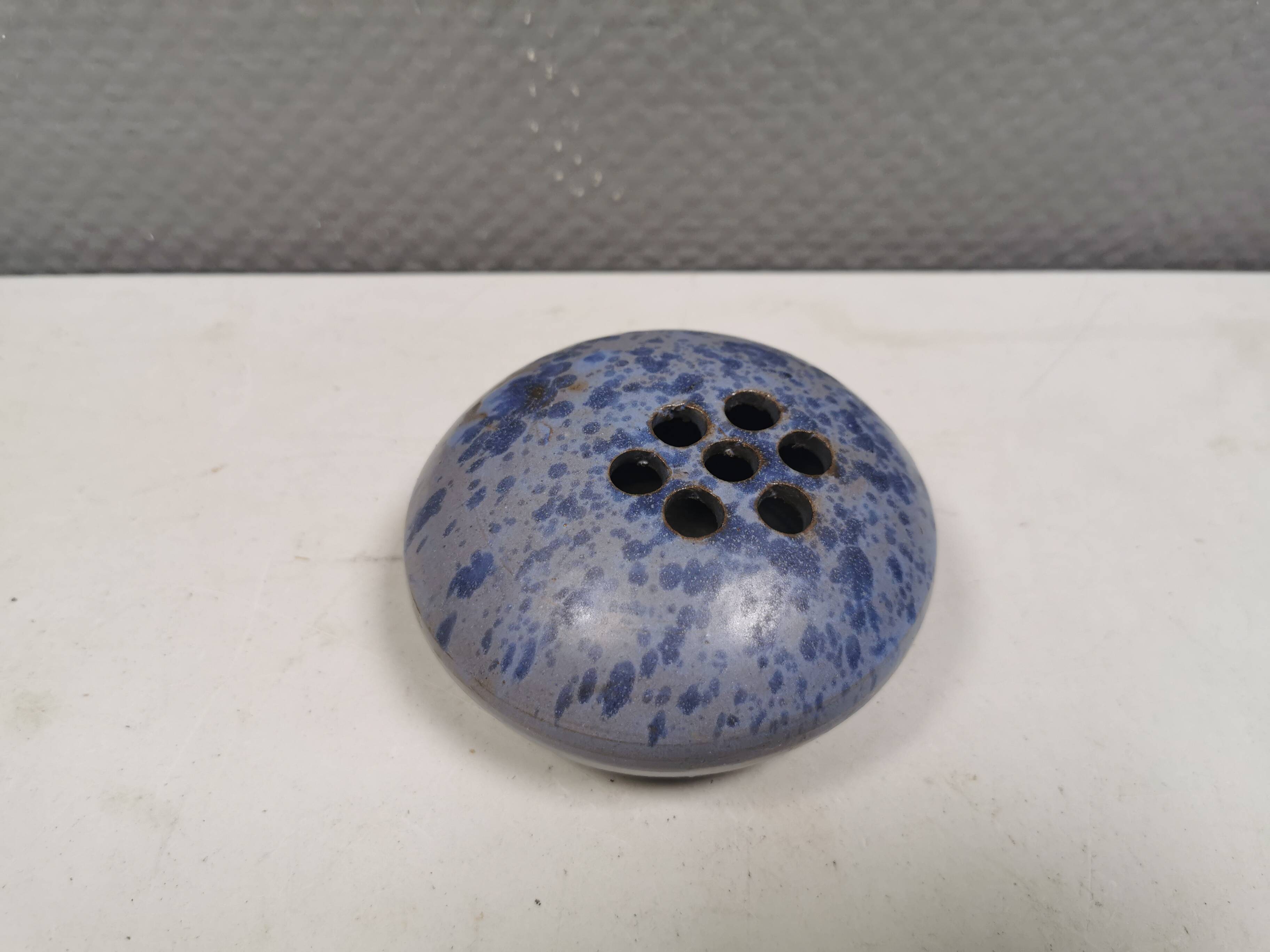 Small gorgeous vase in bluish colours/shades. Netherlands 1970s