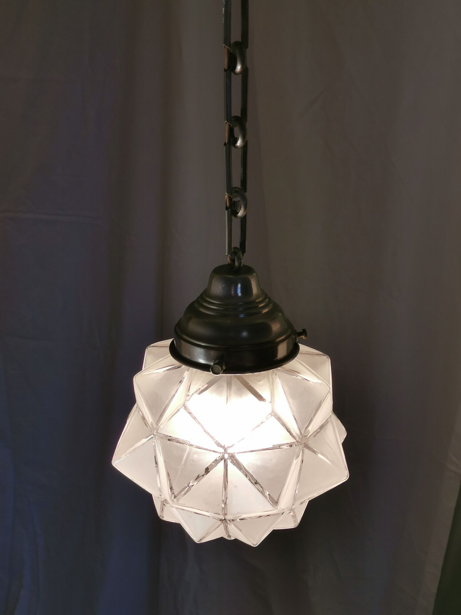 Star hanging in frosted glass and aluminum, 1960