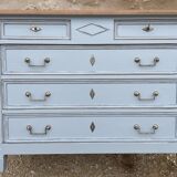 Louis XVI style chest of drawers in Versailles gray patinated cherry
