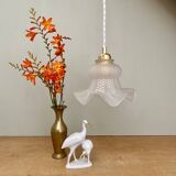Vintage frosted glass tulip pendant light