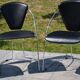 4 chrome and leather chairs designed by Italy
