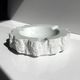 Vintage porcelain ashtray, white bisque porcelain, Brutalist design, 1970s