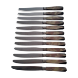 12 ART DECO KNIVES.  bi-color handle
