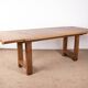 Large extendable dining table in solid oak by Guillerme and Chambron.
