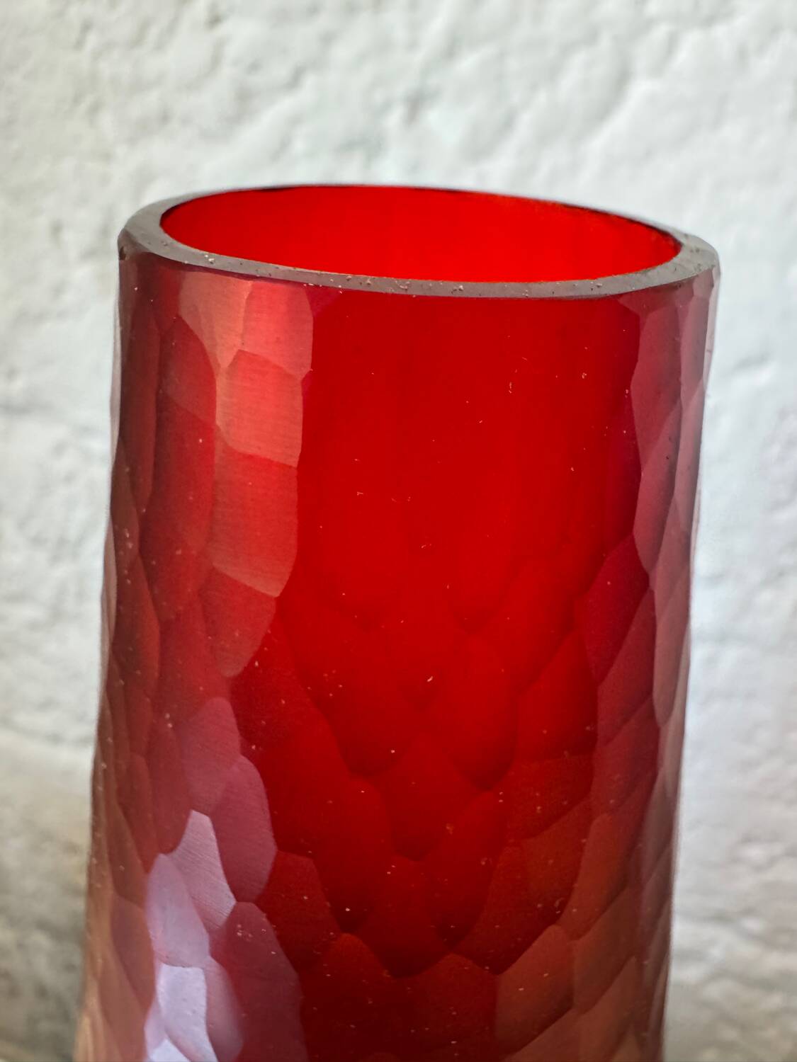Art Deco style red glass vase