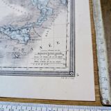 Italy, old map, printed in 1852.