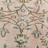 Light Pink & Blue Floral Turkish Vintage Rug, 155x248Cm