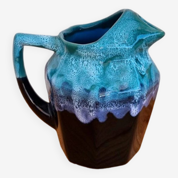 Vintage Blue Ceramic Pitcher