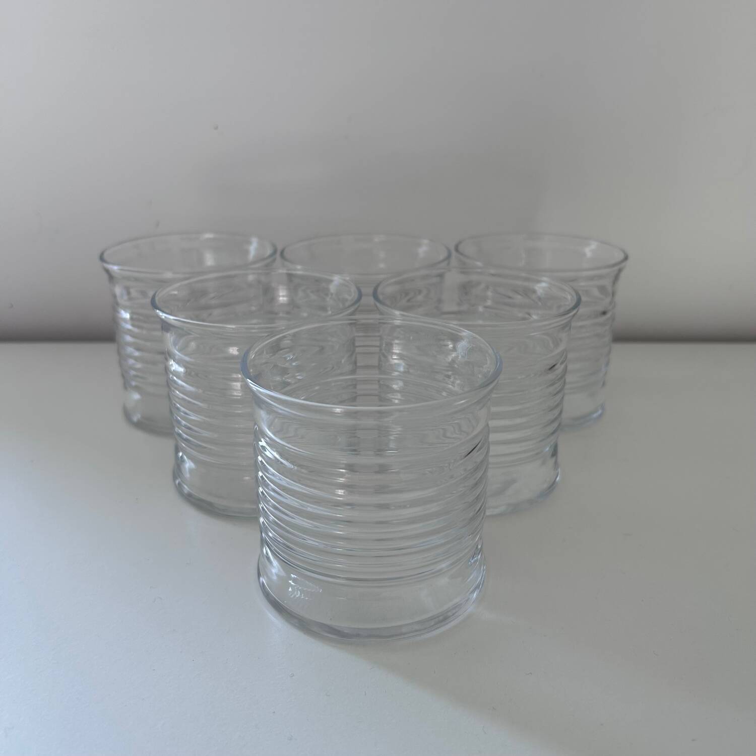 Set of 6 striped glasses
