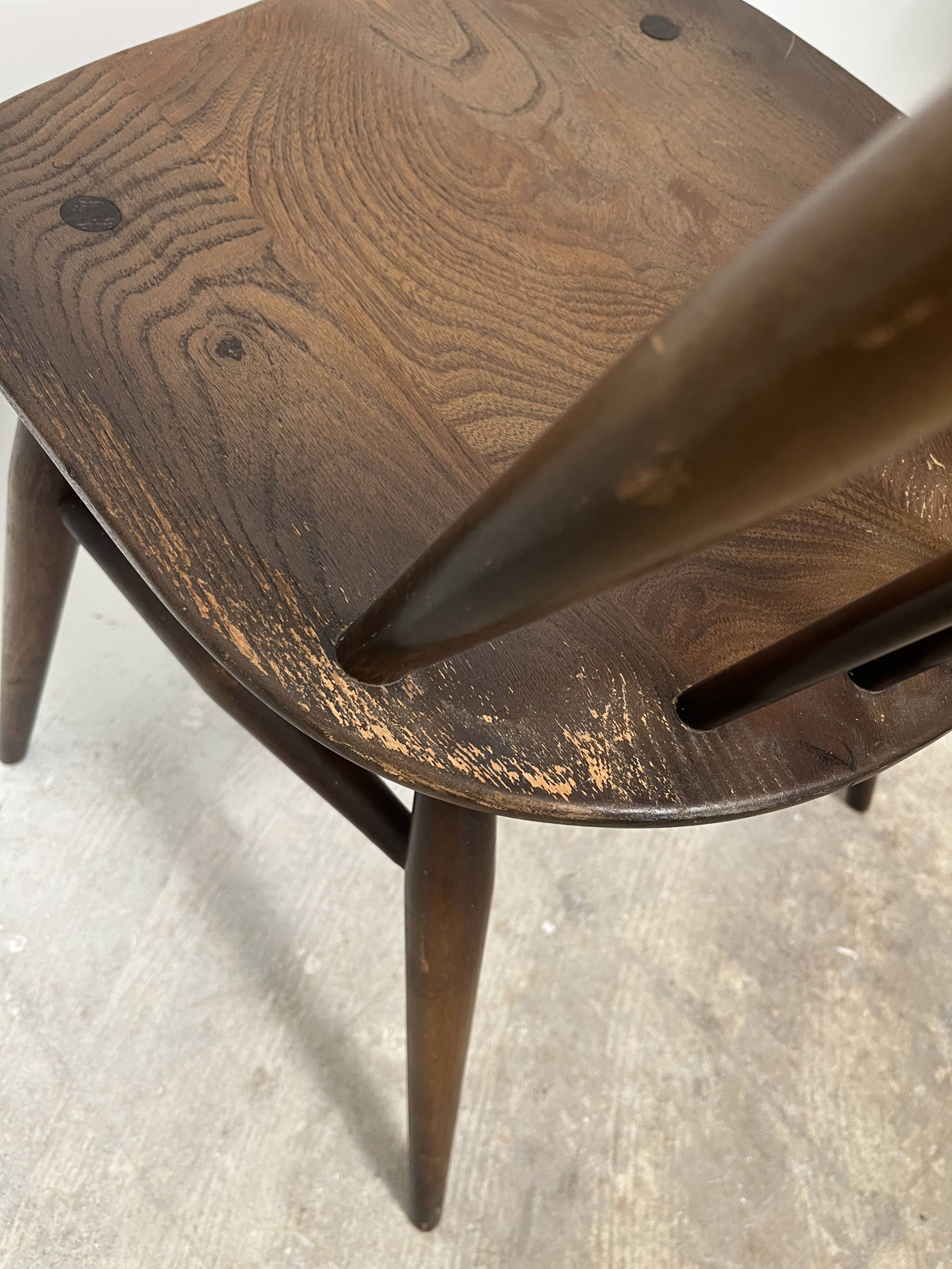 Set of 3 Ercol Goldsmith Scandinavian style wooden chairs