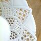 flared bowl white porcelain, lace-style openwork border