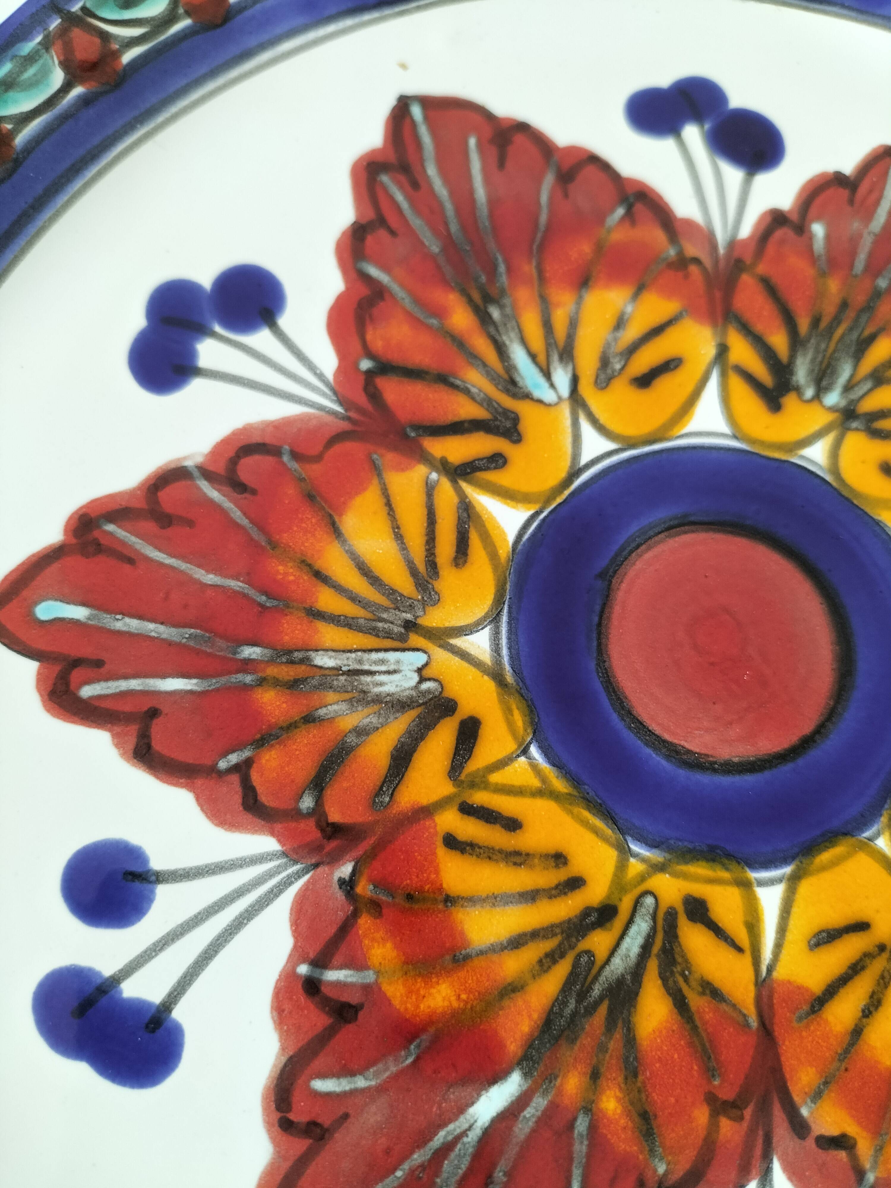 Hand painted plate Ceramica La Maga (Santo Stefano di Camastra)